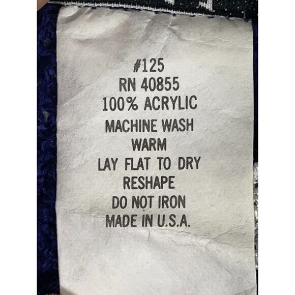 Retro Knit Sweater Chevron M Blue Floral Lace Chic Preppy Classic Neutral 80s - Picture 8 of 10